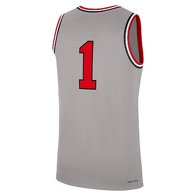 Men's Nike #1 Gray Ohio State Buckeyes Alternate Replica Basketball Jersey