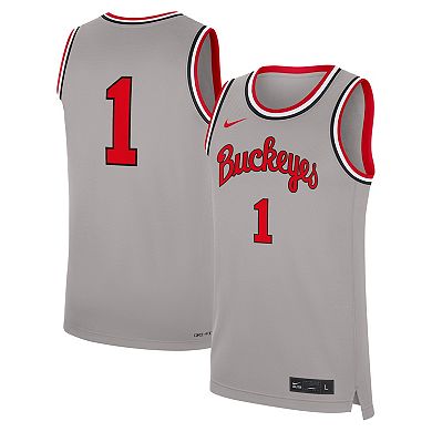 Men's Nike #1 Gray Ohio State Buckeyes Alternate Replica Basketball Jersey
