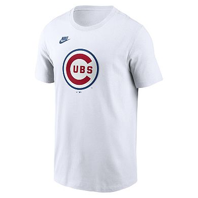 Men's Nike White Chicago Cubs Cooperstown Collection Logo T-Shirt
