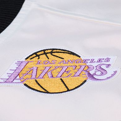 Men's Mitchell & Ness Black Los Angeles Lakers Hardwood Classics Head Coach Lightweight Satin Full-Snap Jacket