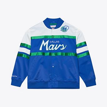 Men's Mitchell & Ness Royal Dallas Mavericks Head Coach Lightweight Satin Full-Snap Jacket