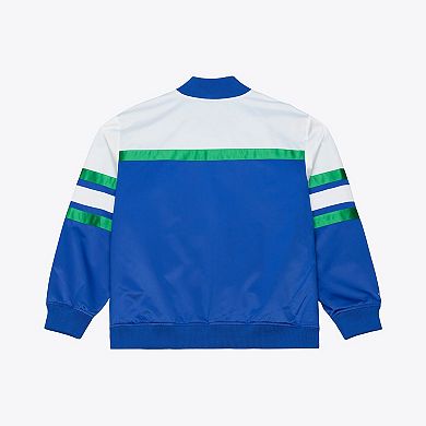 Men's Mitchell & Ness Royal Dallas Mavericks Hardwood Classics Head Coach Lightweight Satin Full-Snap Jacket