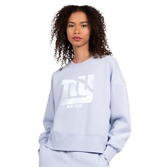 Women's Starter Pastel Blue New York Giants Travel Pastels Boxy Fleece Sweatshirt