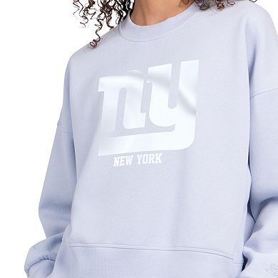 Women's Starter Light Blue New York Giants Travel Pastels Boxy Fleece Sweatshirt