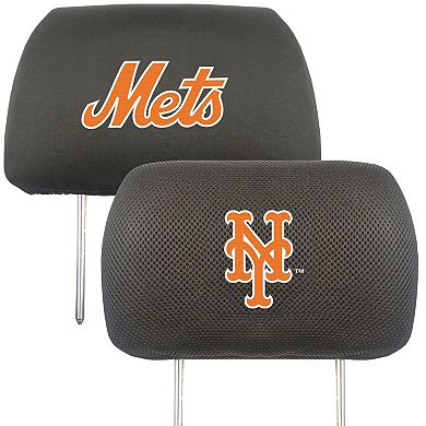 Logo Brands New York Mets Car Head Rest Cover