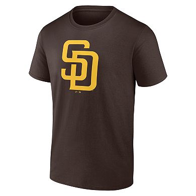 Men's Logo Athletic Brown San Diego Padres Official Logo T-Shirt