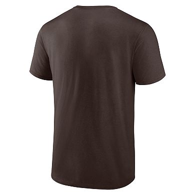 Men's Logo Athletic Brown San Diego Padres Official Logo T-Shirt