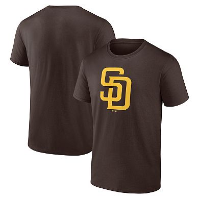 Men's Logo Athletic Brown San Diego Padres Official Logo T-Shirt