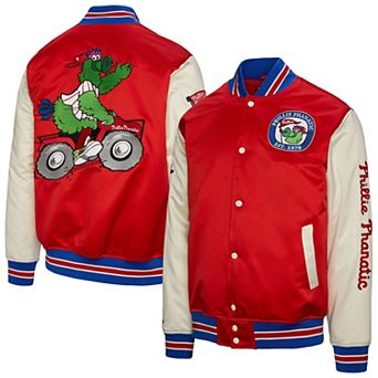 Men's Mitchell & Ness Red Philadelphia Phillies Mascot Satin Full-Snap Jacket