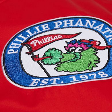 Men's Mitchell & Ness Red Philadelphia Phillies Mascot Satin Full-Snap Jacket