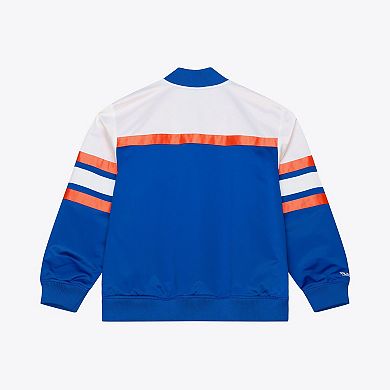 Men's Mitchell & Ness Royal New York Knicks Hardwood Classics Head Coach Lightweight Satin Full-Snap Jacket