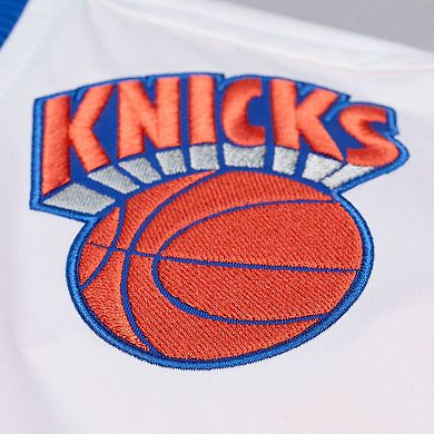 Men's Mitchell & Ness Royal New York Knicks Hardwood Classics Head Coach Lightweight Satin Full-Snap Jacket