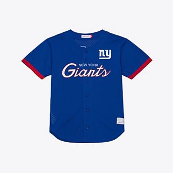 Men's Mitchell & Ness Royal New York Giants Head Coach Mesh Full-Button Fashion Jersey