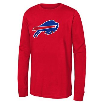 Youth Red Buffalo Bills Primary Logo Long Sleeve T-Shirt
