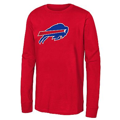 Youth Red Buffalo Bills Primary Logo Long Sleeve T-Shirt