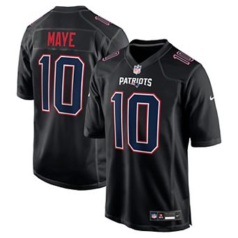 Men's Nike Drake Maye Carbon Black New England Patriots Fashion Game Jersey