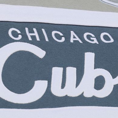 Men's Mitchell & Ness Gray Chicago Cubs Thunderstorm Head Coach Hoodie