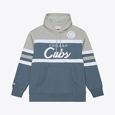 Men's Mitchell & Ness Gray Chicago Cubs Thunderstorm Head Coach Hoodie