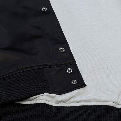 Men's Mitchell & Ness Black Las Vegas Raiders Head Coach Lightweight Full-Snap Satin Jacket