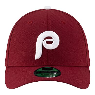 Men's New Era Burgundy Philadelphia Phillies Player Replica 39THIRTY M-Crown Flex Hat