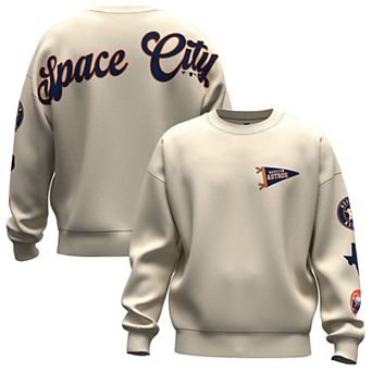 Unisex Fanatics Tan Houston Astros Spirit Jersey Fleece Crewneck Pennant Sweatshirt