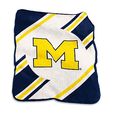 Logo Brands Michigan Wolverines 50" x 60" Raschel Stripe Throw Blanket