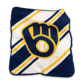 Logo Brands Milwaukee Brewers 50" x 60" Raschel Stripe Throw Blanket