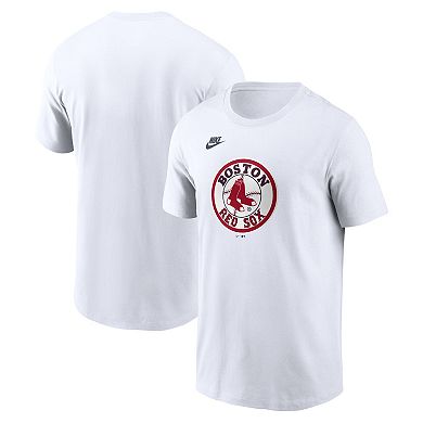 Men's Nike White Boston Red Sox Cooperstown Collection Logo T-Shirt