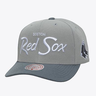 Men's Mitchell & Ness Gray Boston Red Sox Thunderstorm Head Coach Pro-Crown Adjustable Hat