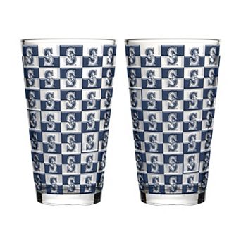 Logo Brands Seattle Mariners Two-Pack Gridiron Stained 16oz. Pint Glass Set