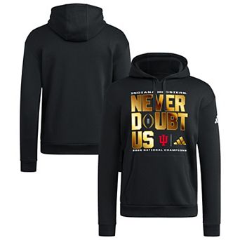 Men's adidas Black Indiana Hoosiers College Football Playoff 2025 National Champions Never Doubt Us Hoodie