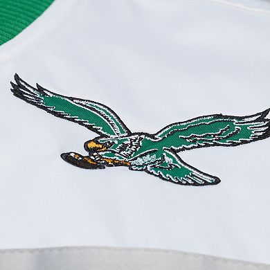 Men's Mitchell & Ness Kelly Green Philadelphia Eagles Head Coach Lightweight Full-Snap Satin Jacket
