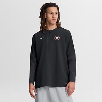 Men's Nike Black Georgia Bulldogs Dugout Dri-FIT Quarter-Zip Long Sleeve Windshirt