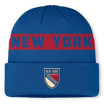 Men's Fanatics Blue New York Rangers Centennial Authentic Pro Cuffed Knit Hat