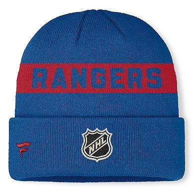 Men's Fanatics Blue New York Rangers Centennial Authentic Pro Cuffed Knit Hat