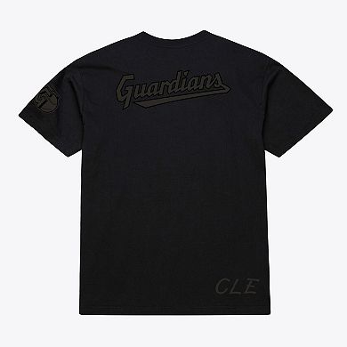 Men Mitchell & Ness Black Cleveland Guardians Cooperstown Collection Phantom T-Shirt