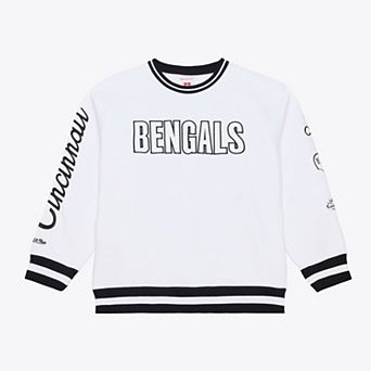 Men's Mitchell & Ness White Cincinnati Bengals Arctic Fleece Sweatshirt