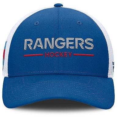 Men's Fanatics Blue/White New York Rangers Centennial Authentic Pro Structured Trucker Adjustable Hat