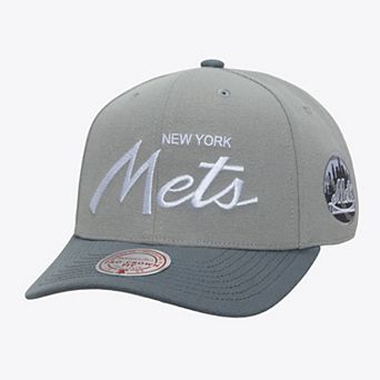 Men's Mitchell & Ness Gray New York Mets Thunderstorm Head Coach Pro-Crown Adjustable Hat