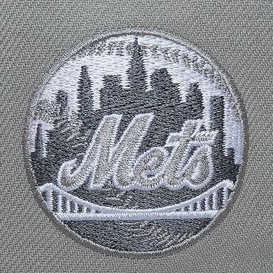 Men's Mitchell & Ness Gray New York Mets Thunderstorm Head Coach Pro-Crown Adjustable Hat