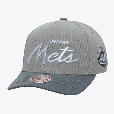 Men's Mitchell & Ness Gray New York Mets Thunderstorm Head Coach Pro-Crown Adjustable Hat