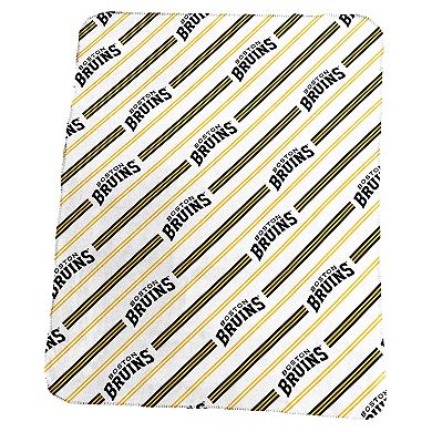 Logo Brands Boston Bruins 50" x 60" Classic Vertical Stripe Fleece Throw Blanket