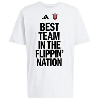 Men's adidas White Indiana Hoosiers College Football Playoff 2025 National Champions Best Team in the Flippin Nation T-Shirt