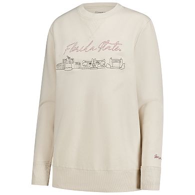 Women's Natural Florida State Seminoles Campus Vintage Wash Fleece Sweatshirt