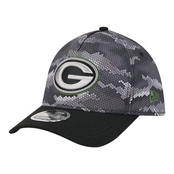 Men's New Era Black Green Bay Packers Camo A-Frame 39THIRTY Flex Hat