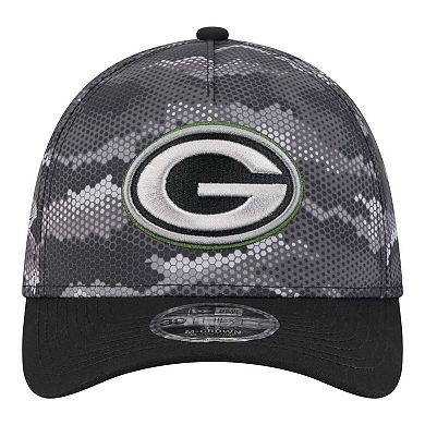 Men's New Era Black Green Bay Packers Camo A-Frame 39THIRTY Flex Hat