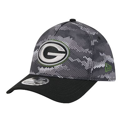 Men's New Era Black Green Bay Packers Camo A-Frame 39THIRTY Flex Hat
