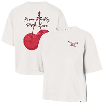 Women's '47 Cream Philadelphia Eagles Love Letter Reed City T-Shirt