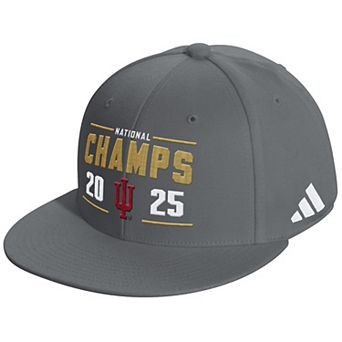 Men's adidas Gray Indiana Hoosiers College Football Playoff 2025 National Champions Snapback Hat