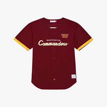 Men's Mitchell & Ness Burgundy Washington Commanders Head Coach Mesh Full-Button Fashion Jersey